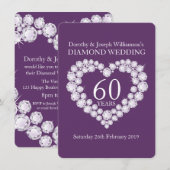 Invitation de diamant de noces de diamant de 60ème (Devant / Derrière)