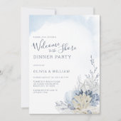 Invitation de dîner à l'aquarelle Plage Bienvenue (Devant)
