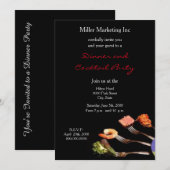 Invitation de dîner d'affaires Fourchettes d'Argen (Devant / Derrière)