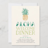 Invitation de dîner de bienvenue Aloha Ananas Vint (Devant)