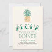 Invitation de dîner de bienvenue Aloha Ananas Vint (Devant)
