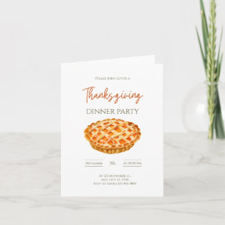 Invitation de dîner de fête de Thanksgiving à tart