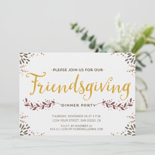 Invitation de dîner de Friendsgiving (Debout devant)