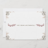 Invitation de dîner de Friendsgiving (Dos)