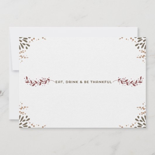 Invitation de dîner de Friendsgiving (Dos)