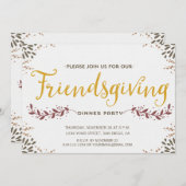 Invitation de dîner de Friendsgiving (Devant / Derrière)