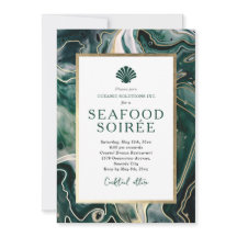 Invitation de dîner de fruits de mer en marbre éme