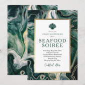 Invitation de dîner de fruits de mer en marbre éme (Devant / Derrière)