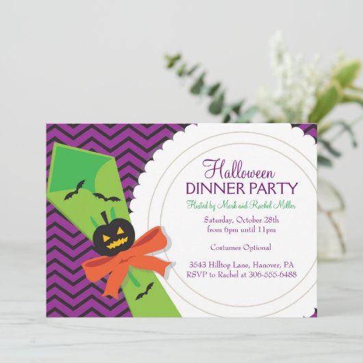 Invitation de dîner de Halloween (Debout devant)