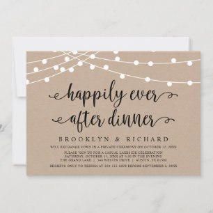 Invitation de dîner de mariage fuite Happily Ever