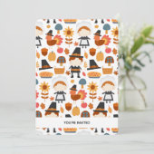 Invitation de dîner de modèle de récolte de pèleri (Debout devant)