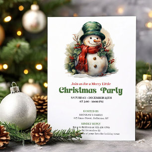 Invitation de dîner de Noël bonhomme de neige vict