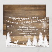 Invitation de dîner de Noël de vacances rustique d (Devant / Derrière)