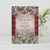 Invitation de dîner de Noël Rustique Buffalo Plaid (Debout devant)