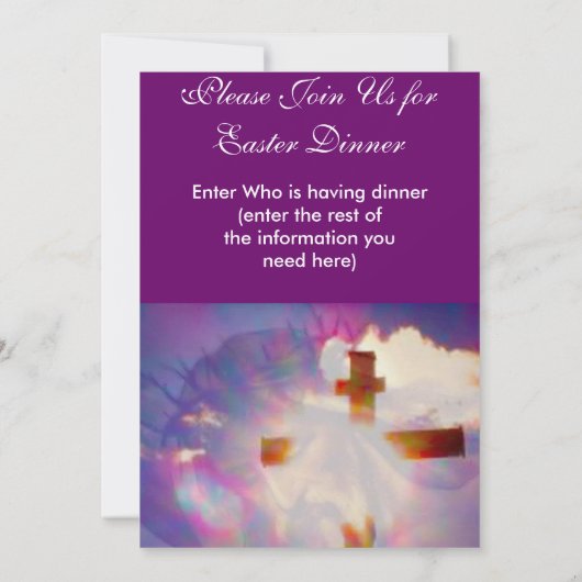 Invitation de dîner de Pâques - religieuse (Dos)