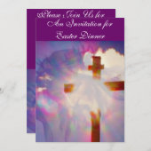 Invitation de dîner de Pâques - religieuse (Devant / Derrière)