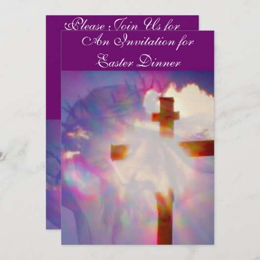 Invitation de dîner de Pâques - religieuse (Devant / Derrière)