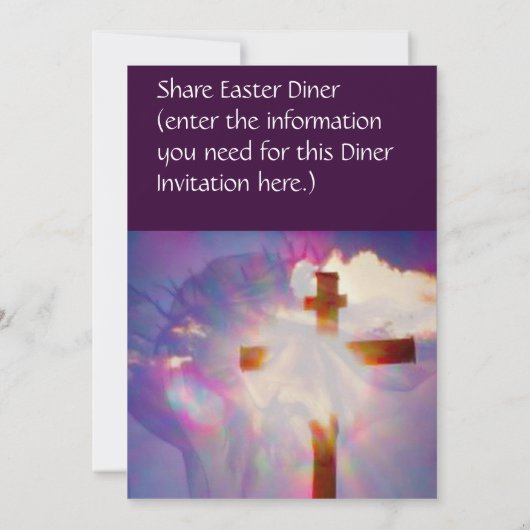 Invitation de dîner de Pâques - religieuse (Dos)