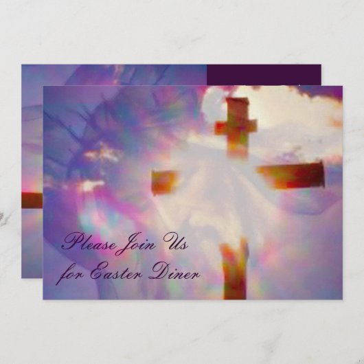 Invitation de dîner de Pâques - religieuse (Devant / Derrière)