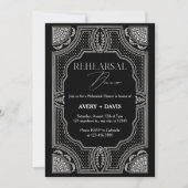 Invitation de dîner de répétition Art Deco noir et (Devant)