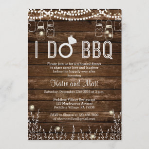 Invitation de dîner de répétition de BBQ