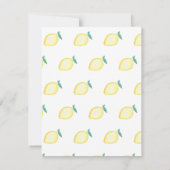 Invitation de dîner de répétition de citron (Dos)