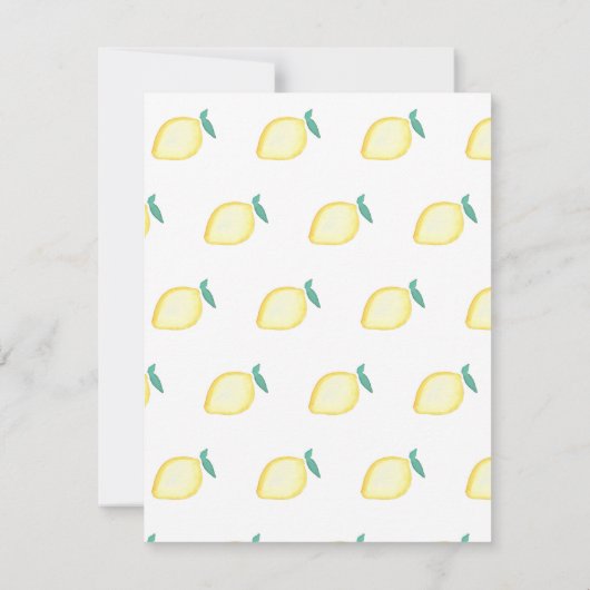 Invitation de dîner de répétition de citron (Dos)