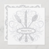 Invitation de dîner de répétition de couteau de (Devant / Derrière)