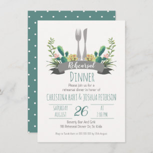 Invitation de dîner de répétition de couverts de