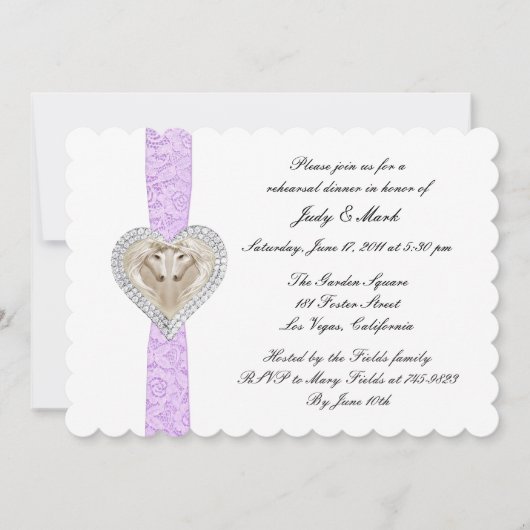 Invitation de dîner de répétition de dentelle viol (Devant)