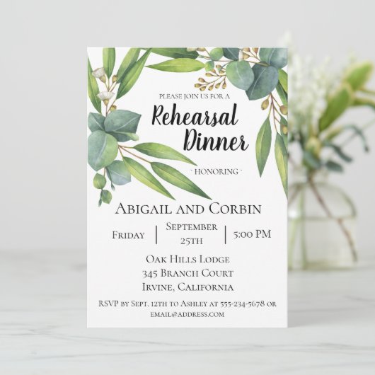 Invitation de dîner de répétition de feuillage (Debout devant)