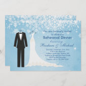 Invitation de dîner de répétition de flocons de (Devant / Derrière)