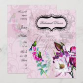 Invitation de dîner de répétition de magnolias de (Devant / Derrière)