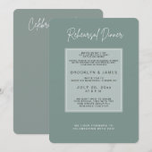 Invitation de dîner de répétition de mariage vert  (Devant / Derrière)