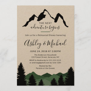 Invitation de dîner de répétition de montagnes de
