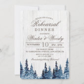 Invitation de dîner de répétition en bois rustique (Devant)