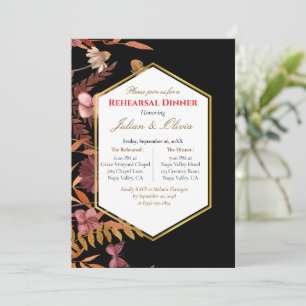 Invitation de dîner de répétition florale d'automn