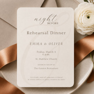 Invitation de dîner de répétition Minimaliste Boho