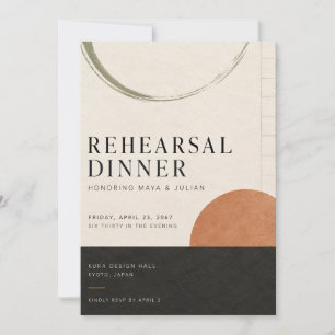 Invitation de dîner de répétition moderne sumi jap