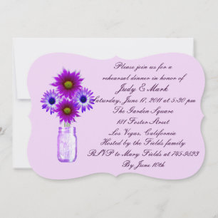 Invitation de dîner de répétition Pot Mason Fleurs