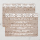 Invitation de dîner de répétition sur papier de mu (Devant / Derrière)