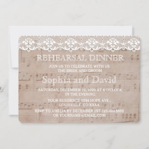 Invitation de dîner de répétition sur papier de mu