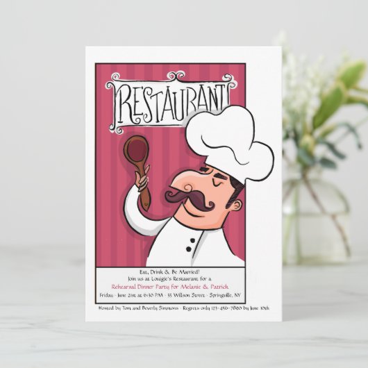 Invitation de dîner de restaurant (Debout devant)