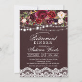 Invitation de dîner de retraite florale automnale (Devant)