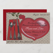 Invitation de dîner de Saint-Valentin (Devant / Derrière)
