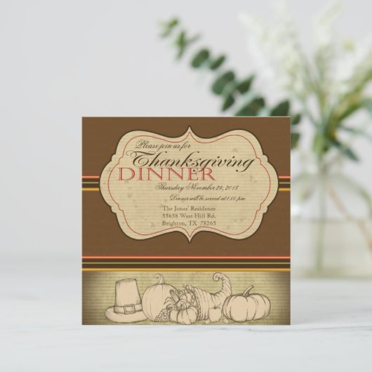 Invitation de dîner de thanksgiving (Debout devant)