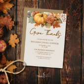 Invitation de dîner de Thanksgiving à fleurs discr