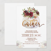 Invitation de dîner de Thanksgiving à la citrouill (Devant / Derrière)