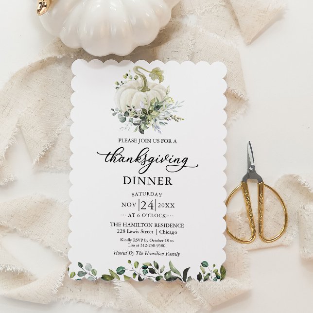 Invitation de dîner de Thanksgiving à la citrouill (Créateur téléchargé)