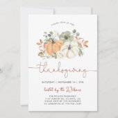 Invitation de dîner de Thanksgiving à la citrouill (Devant)